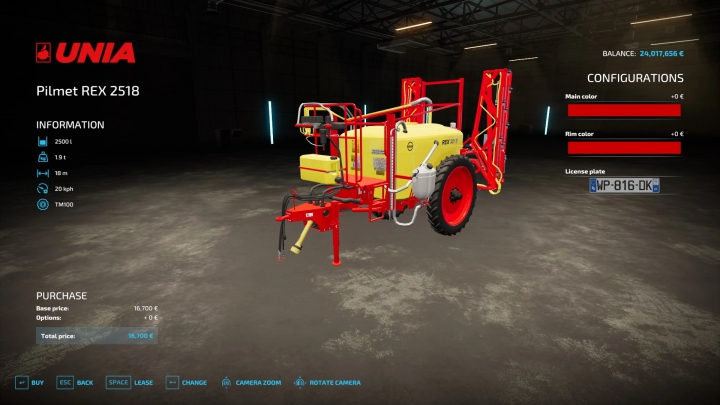 fs22-mods,  UNIA PILMET REX 2518 v1.0.0.0