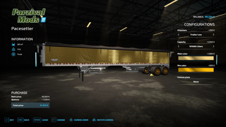 Image: FS22 Wilson Pacesetter BULK Hitch v1.0.0.0