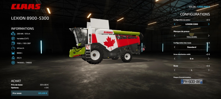 fs22-mods,  Claas Lexion Canada v1.0.0.0