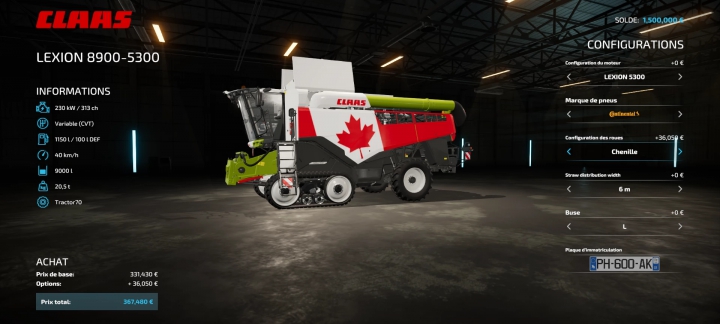 Image: Claas Lexion Canada v1.0.0.0 1