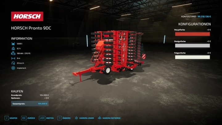 fs22-mods,  Horsch Pronto 9 DC Multicolor v1.0.0.0