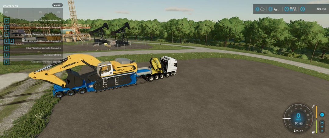 FS22 Volvo FH16 750 5 axles Semi Crane