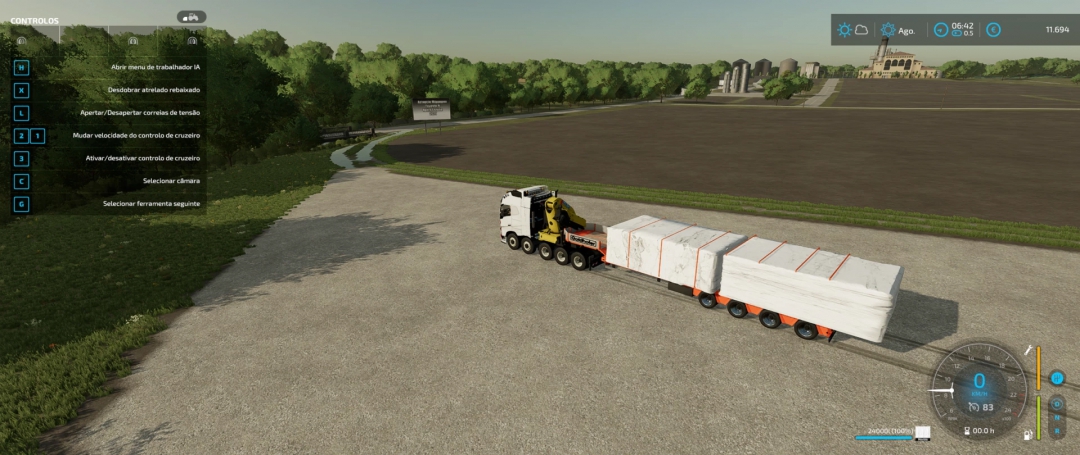 FS22 Volvo FH16 750 5 axles Semi Crane