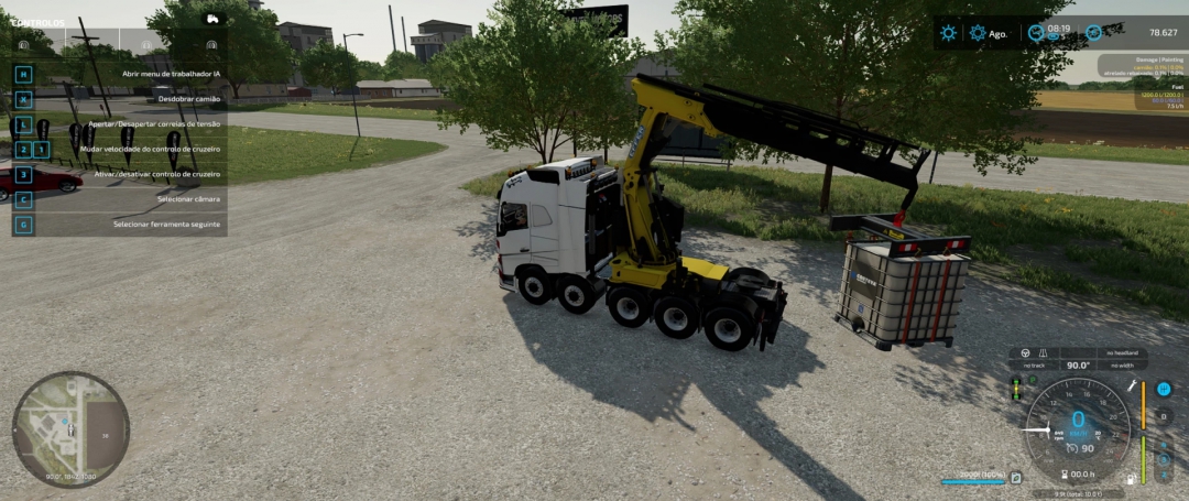 FS22 Volvo FH16 750 5 axles Semi Crane