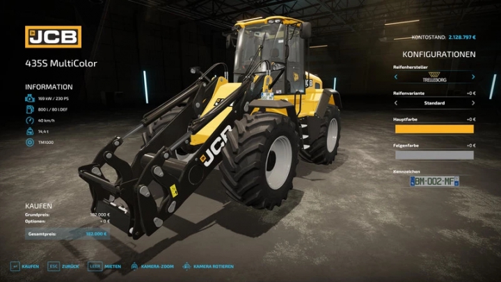 fs22-mods,  JCB 435S Wheel Loader (MultiColor) v1.0.0.0