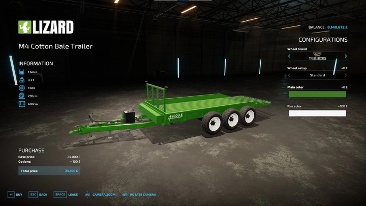 fs22-mods,  M4 Cotton Bale Trailer v1.0.0.0