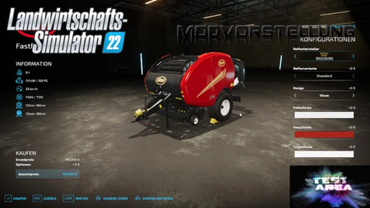 fs22-mods,  Vicon FastBale from Arthur v1.0.0.0