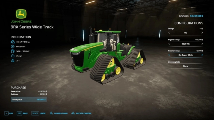 Image: John Deere 9RX Wide Tracks v1.0.0.0 2