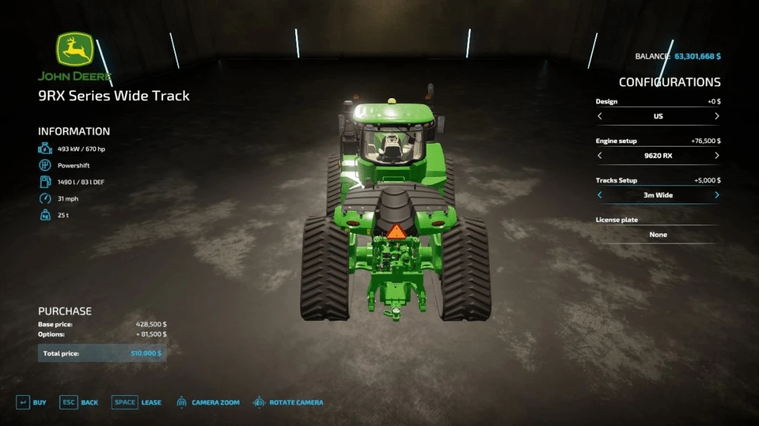 John Deere 9RX Wide Tracks v1.0.0.0