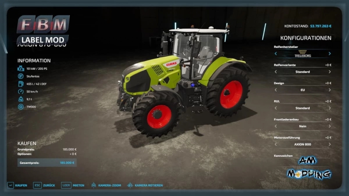 Image: FS22 Claas Axion 800 Frontlader Edition 1.0.0.0 4