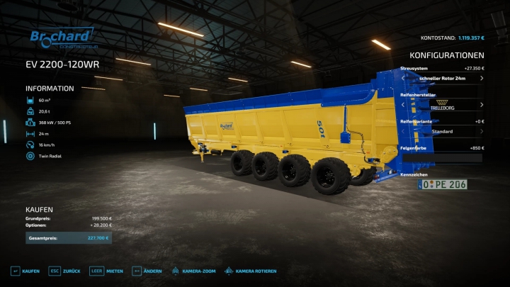 Image: BROCHARD EV2200 24m working width v1.1.0.0