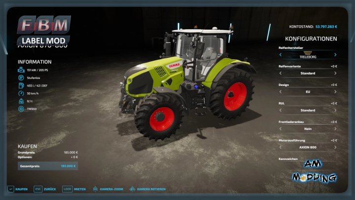 Image: Claas Axion 800 Frontlader Edition v1.0.2.0 1