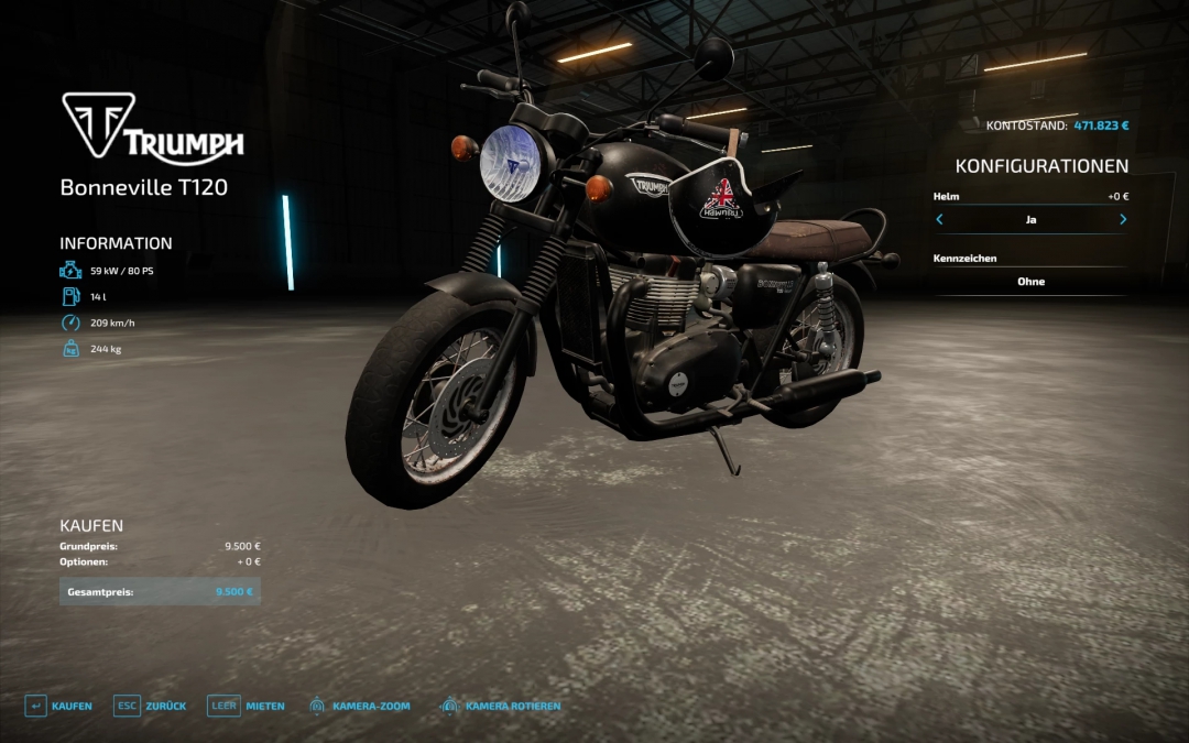 Classic motorcycle Triumph Bonneville T120 black v1.0.0.0