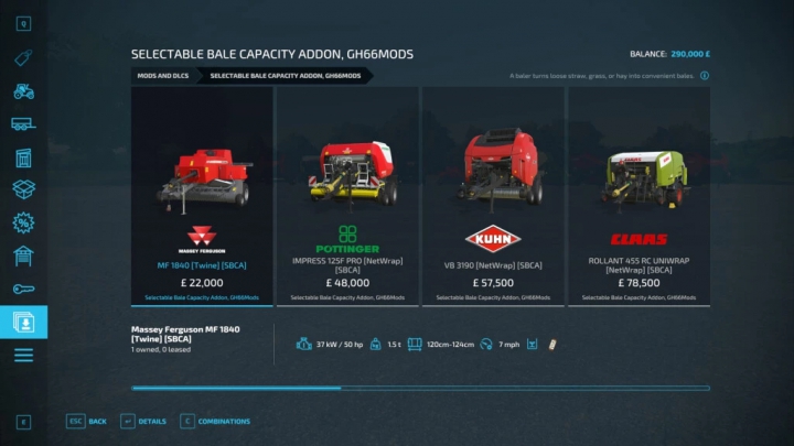 Image: Selectable Bale Capacity Addon v1.0.0.0 3