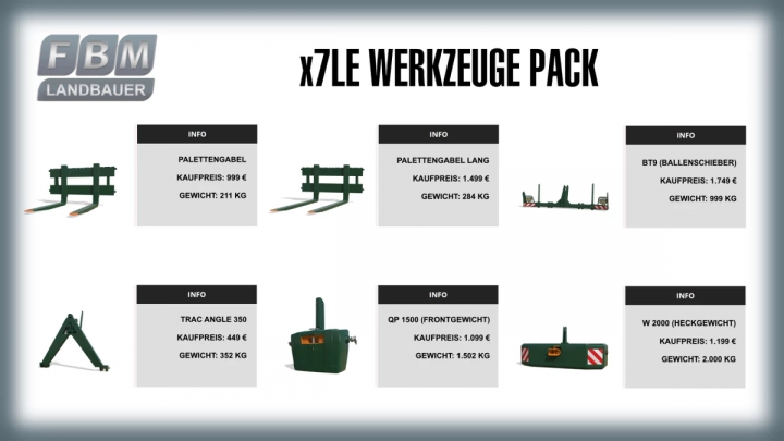 fs22-mods, x7LE Tools Pack v1.1.0.0