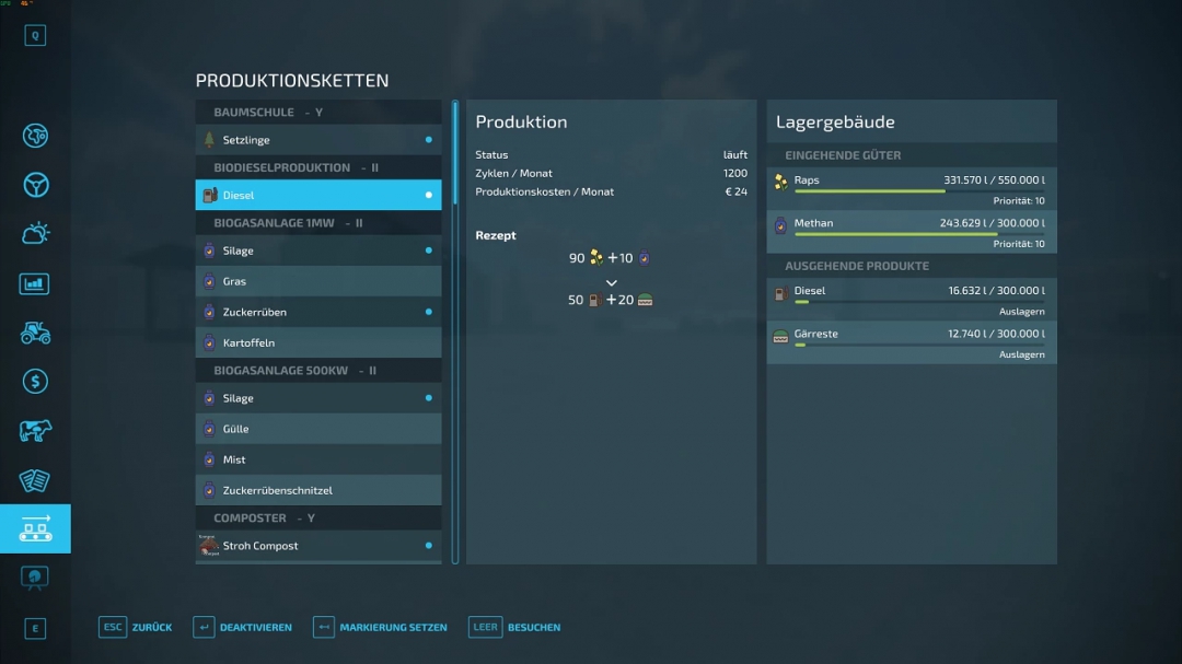 Große Biodiesel Produktion 1.1