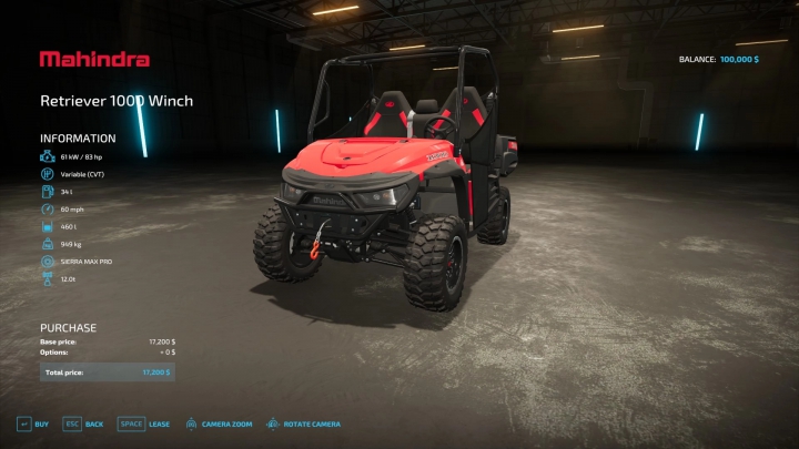 fs22-mods,  Mahindra Retriever 1000 Winch v1.0.0.0