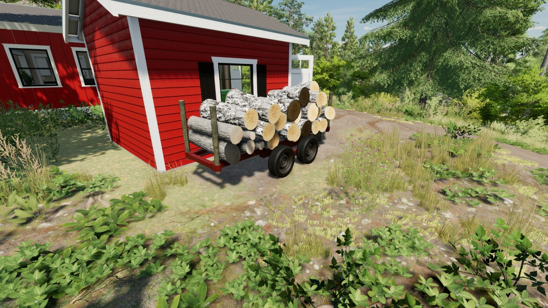 fs22 old homemade style log trailer