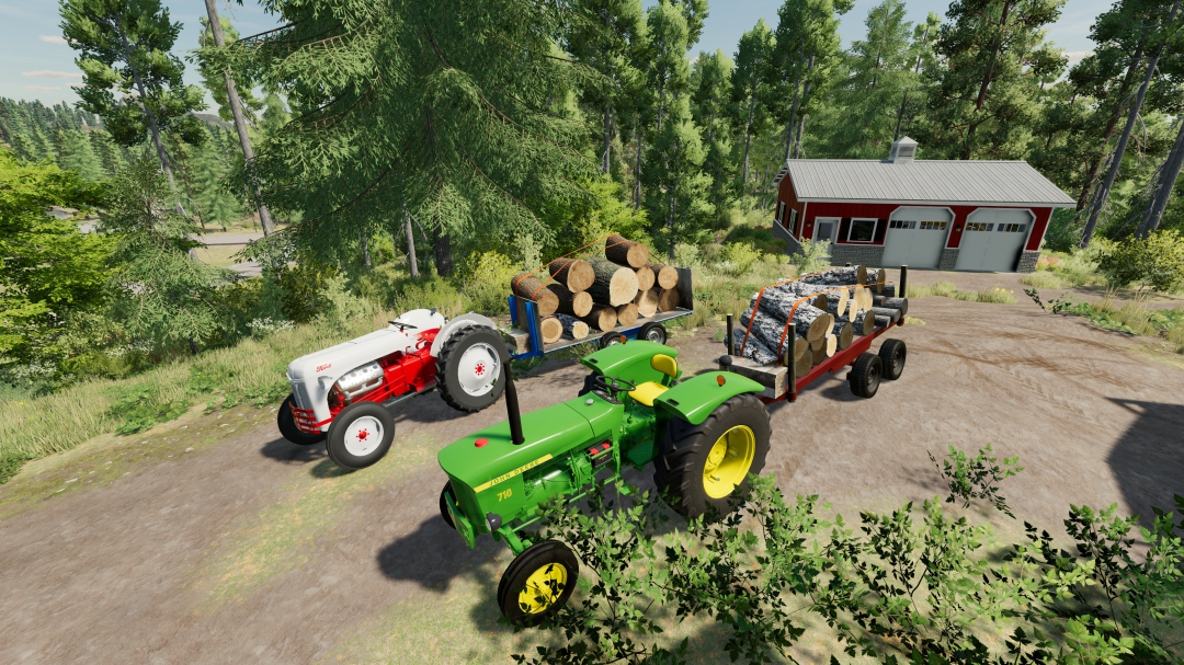 fs22 old homemade style log trailer