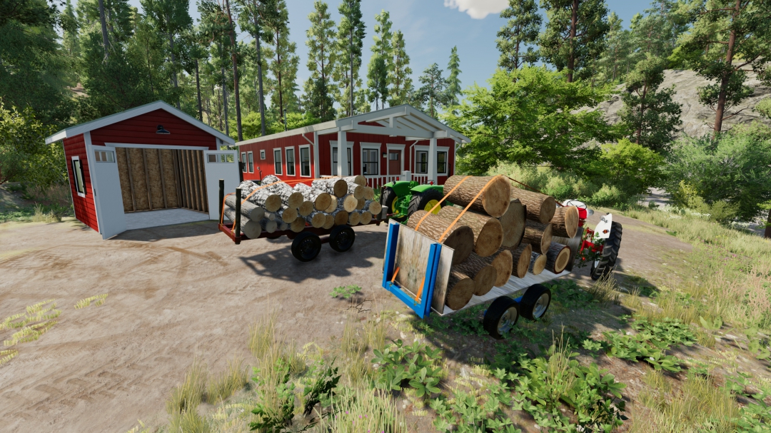 fs22 old homemade style log trailer