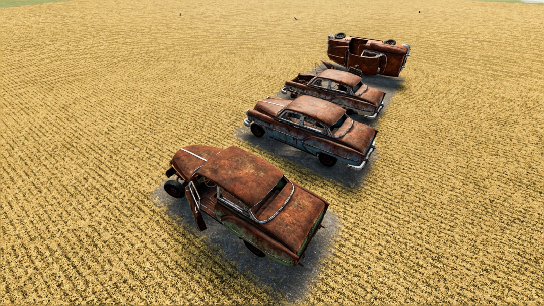 Rusty Cars Collection For Decoration