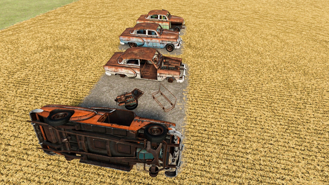 Rusty Cars Collection For Decoration