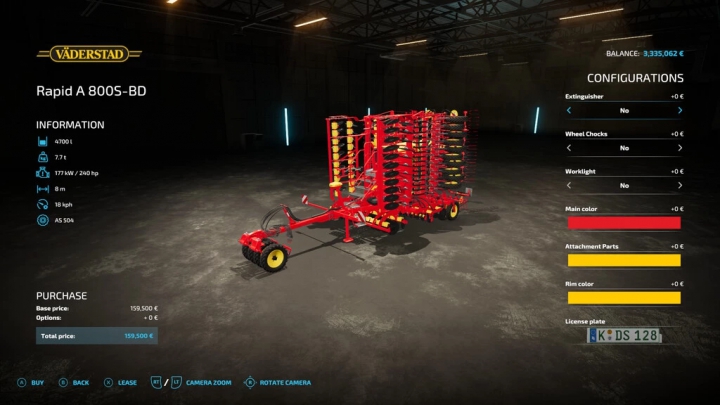 fs22-mods, Vaederstad Rapid 800s BD v1.0.0.0