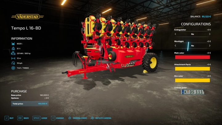 fs22-mods, Vaederstad Tempo L16 BD v1.0.0.0