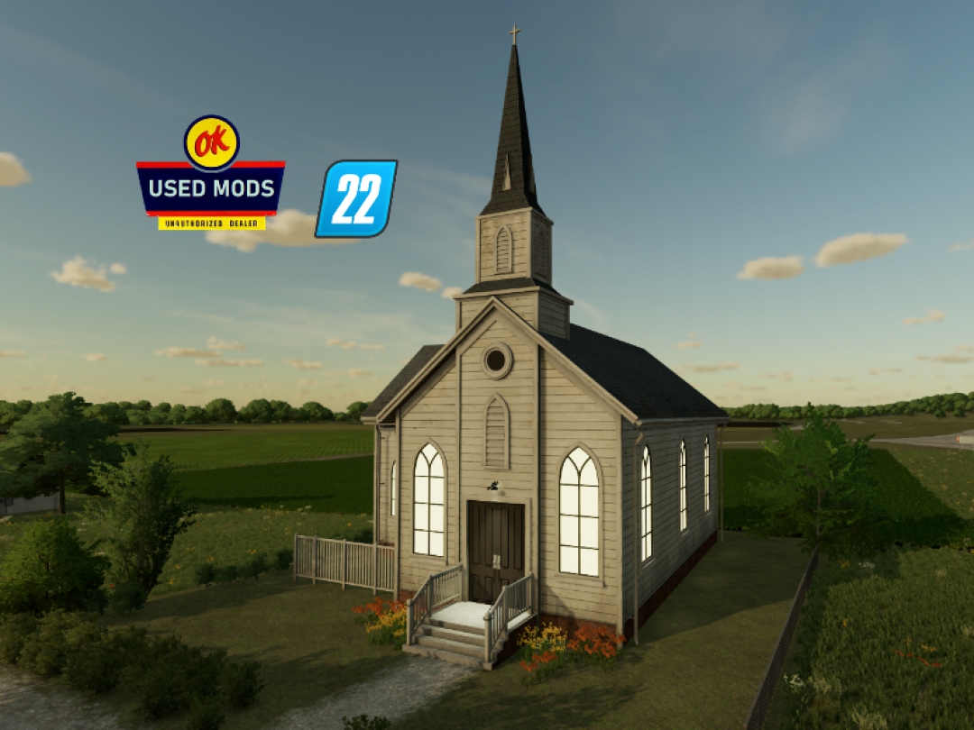 Placeable Church –  FS22 - Official OK Used Mods Conversion By OKUSEDMODS