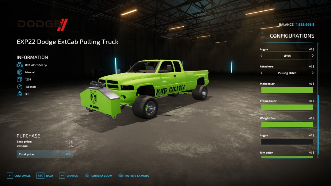 EXP22 Dodge Pulling Truck