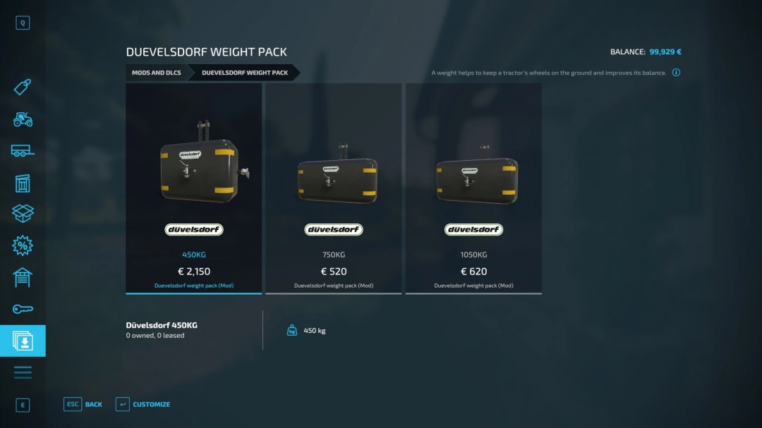 Duevelsdorf weight pack v1.0.0.0