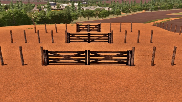 Image: Barbed Wire Fence And Wooden Gate v1.0.0.0