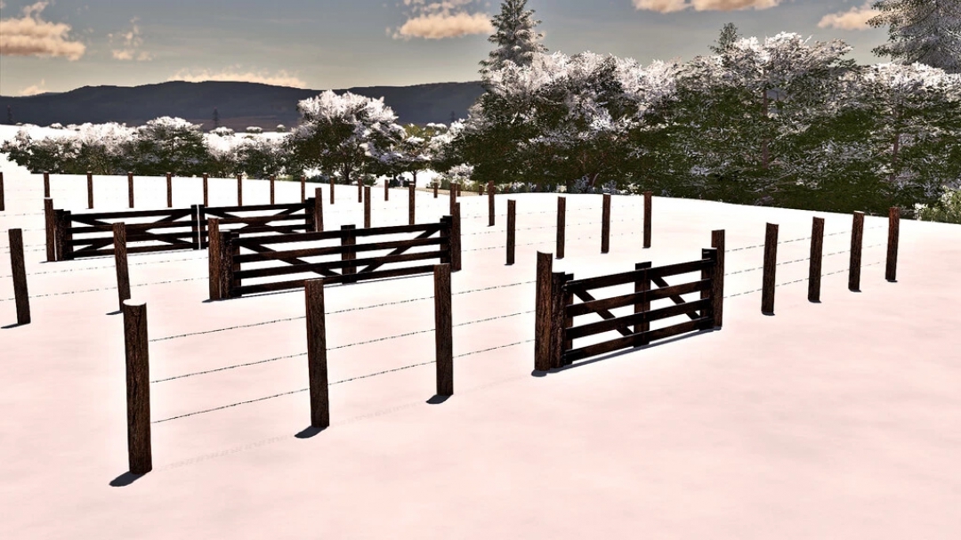 Barbed Wire Fence And Wooden Gate v1.0.0.0