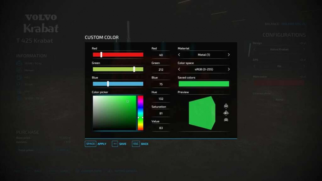 Colour confogurator v1.3.0.0