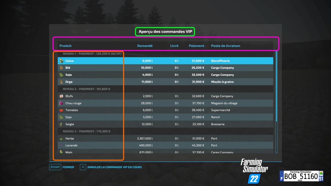 FS22 VIPOrderManager By BOB51160 v1.0.0.0