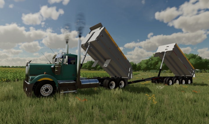 fs22-mods,  FS22 w900 dump with puptrailer