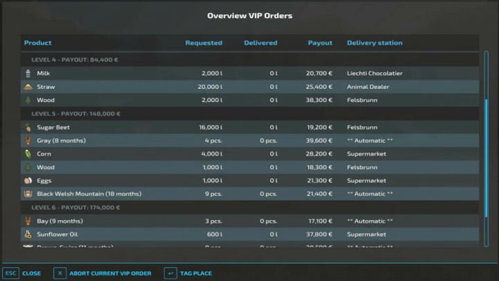 fs22-mods,  VIP Order Manager v1.1.3.0