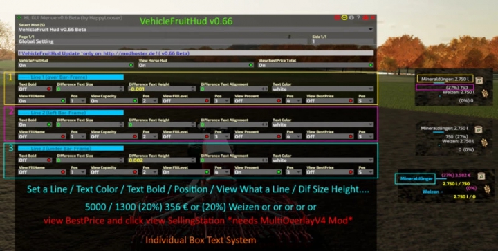 Image: VehicleFruit Hud v0.66 Beta 2