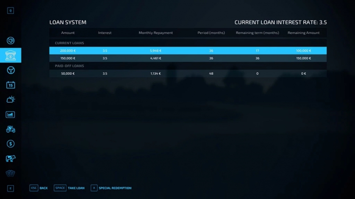 fs22-mods, Enhanced Loan System v1.1.0.0