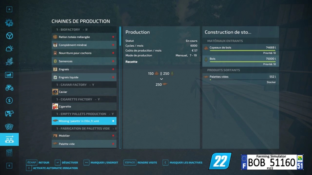 Production of empty pallets v1.0.0.0