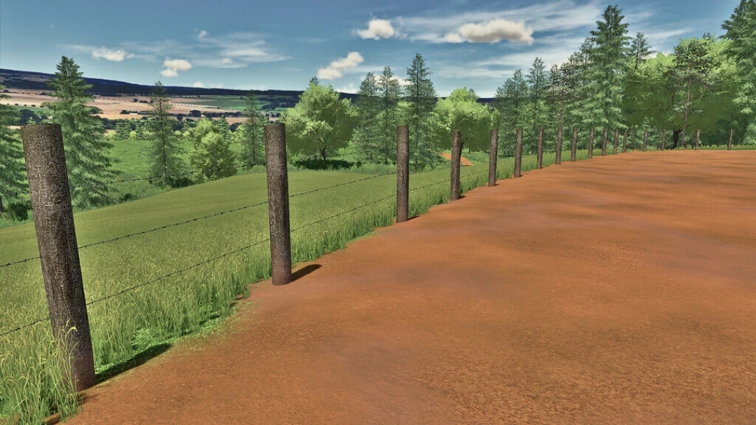 Barbed Wire Fence And Wooden Gate v1.0.0.0