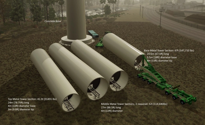 Image: Trail King Double Schnable Trailer and Wind Tower Sections v1.0.0.0 3