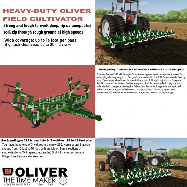 fs22-mods,  Oliver 85 Cultivators v1.0.0.0