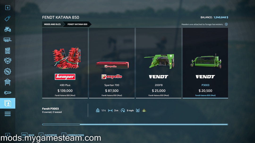 Fendt Katana 850 V1.1.0.0