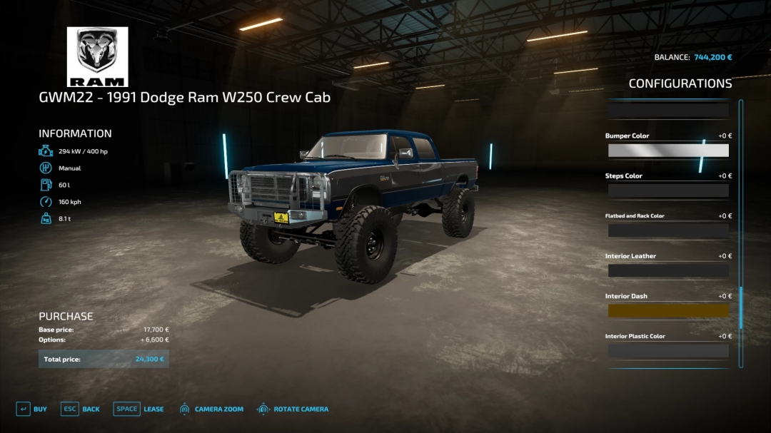 Dodge Ram W250 1991 v1.1.0.0