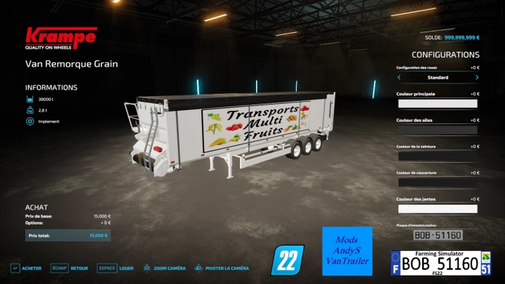 Image: FS22 Van Trailer Grain 2 v1.0.0.0 11