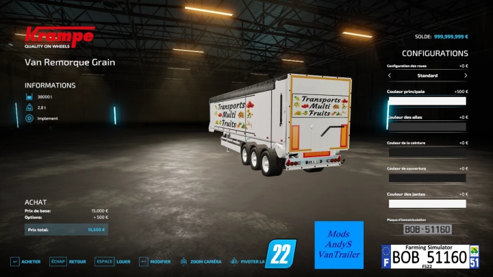 Image: FS22 Van Trailer Grain 2 v1.0.0.0 10