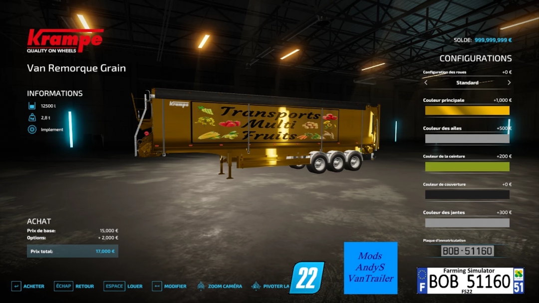 FS22 Van Trailer Grain 2 v1.0.0.0