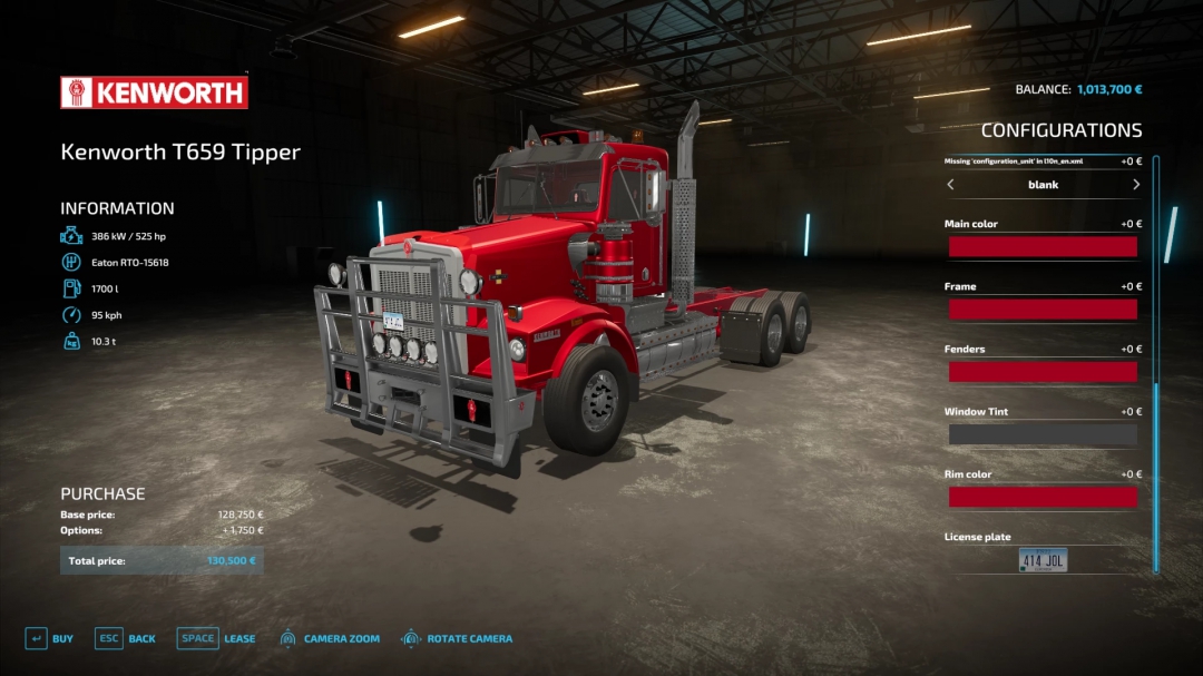 Kenworth T659 Tipper v1.1.0.0