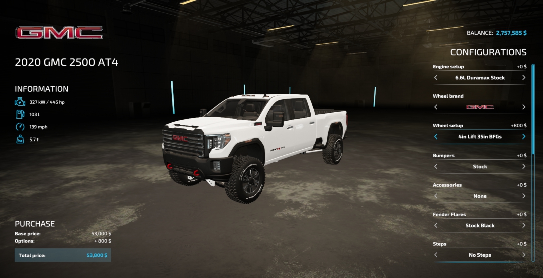 gmc sierra 2500 at4